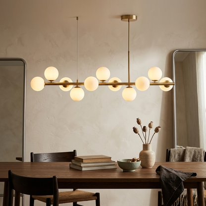 Nordic modern LED glass ball pendant light, nine heads