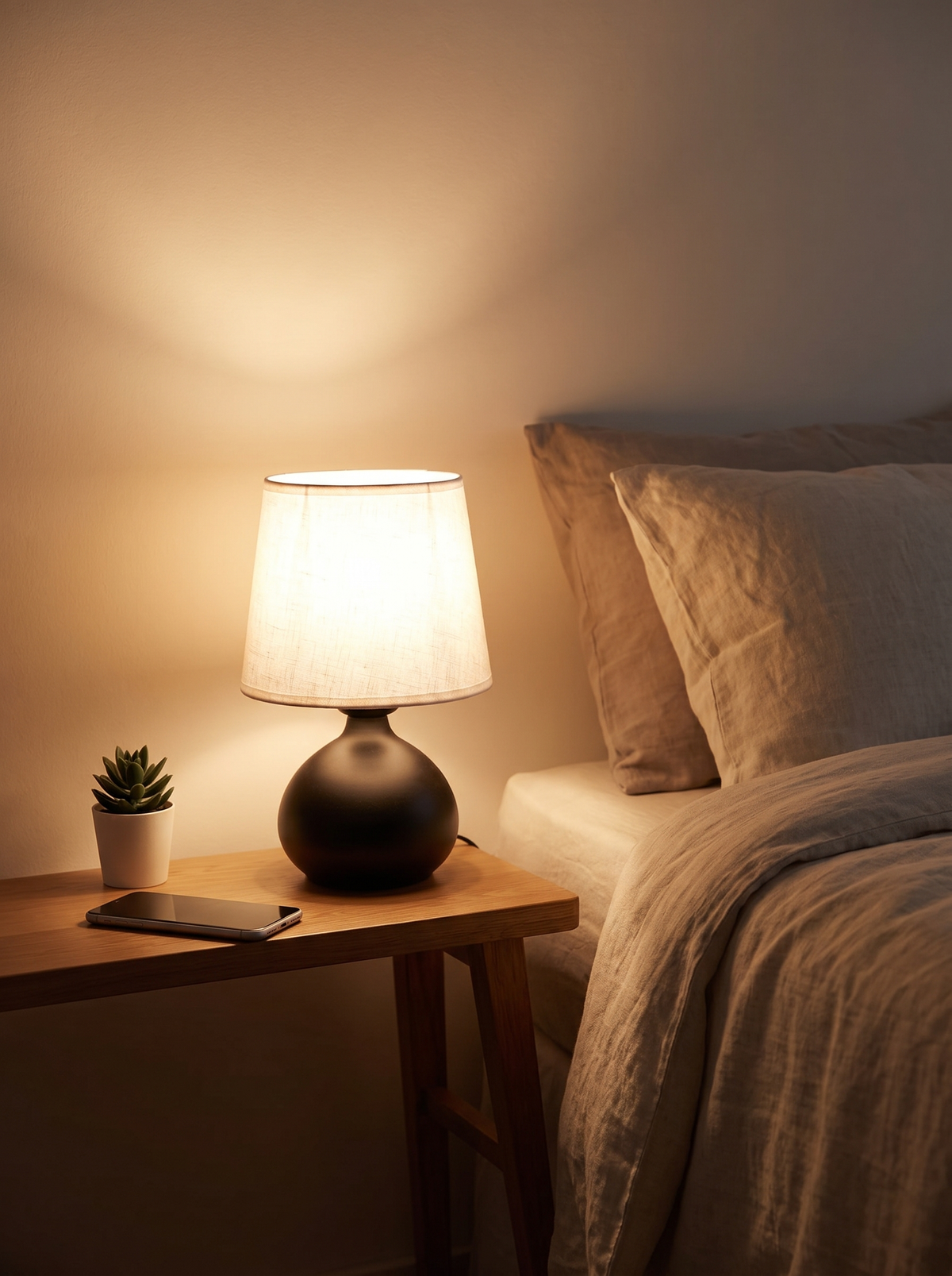 Warm LED Bedside Lamp Fits Where Others Do Not