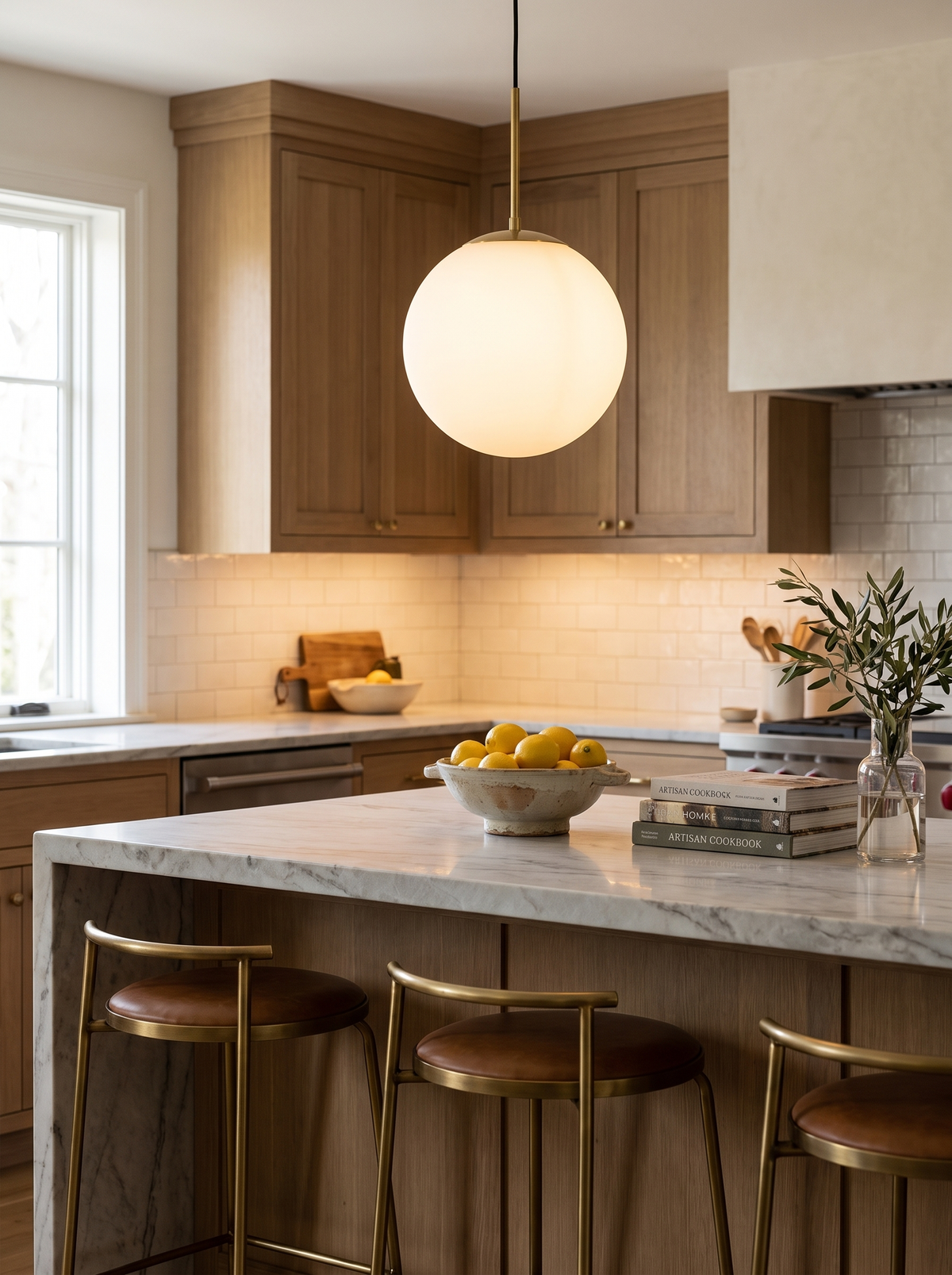 Gold Ball Pendant Light Even Light, No Hot Spots
