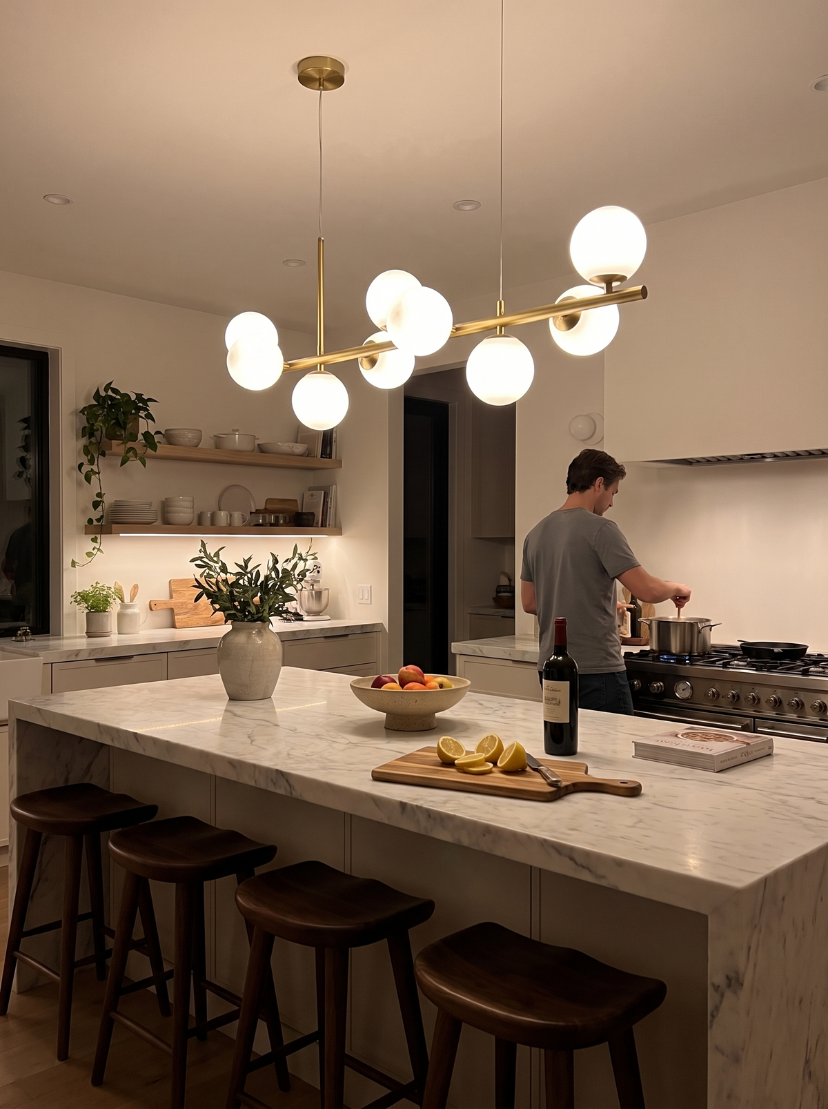 9 Head Glass Ball Chandelier Spread, Not A Spotlight