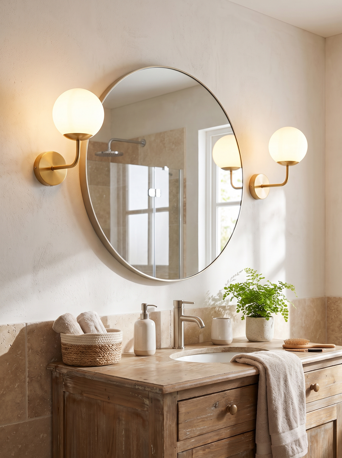 Glass Ball Wall Sconce Enough Light To Be Useful