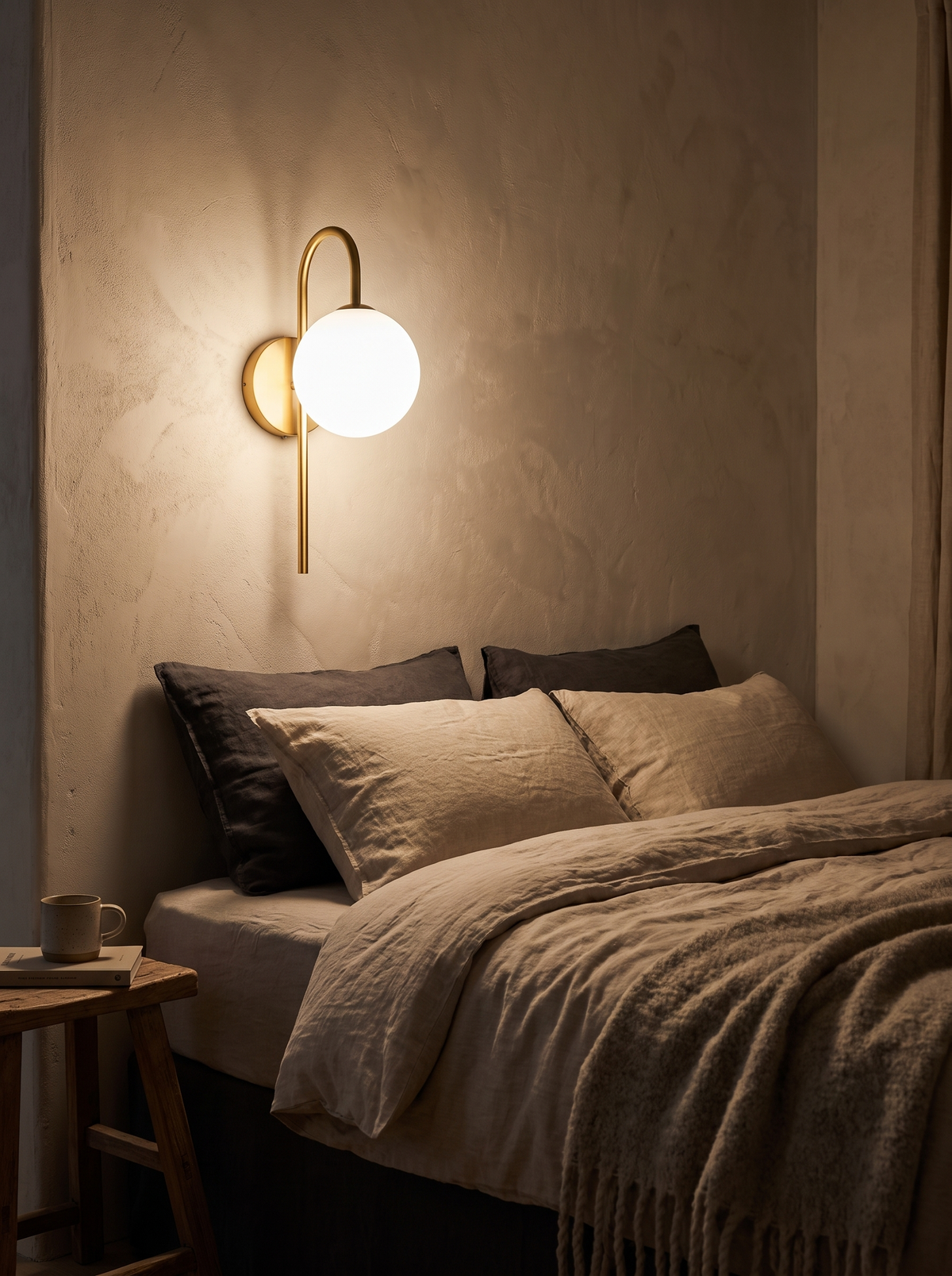 Frosted Glass Wall Sconce Glow, Not Glare