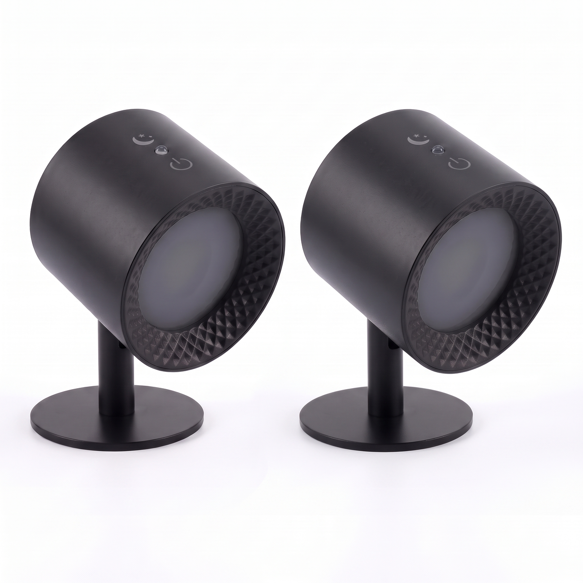 Two pack - two black rechargeable LED wall lights