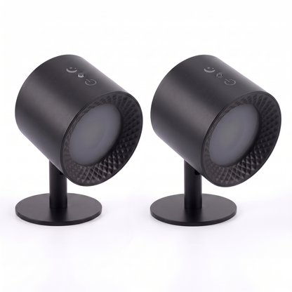 Two pack - two black rechargeable LED wall lights