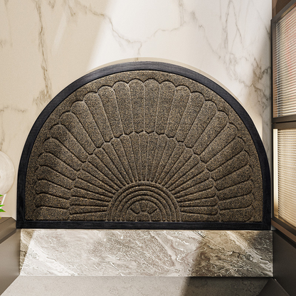 Door Mat Rubber Semi Circle Non Slip Durable Entry